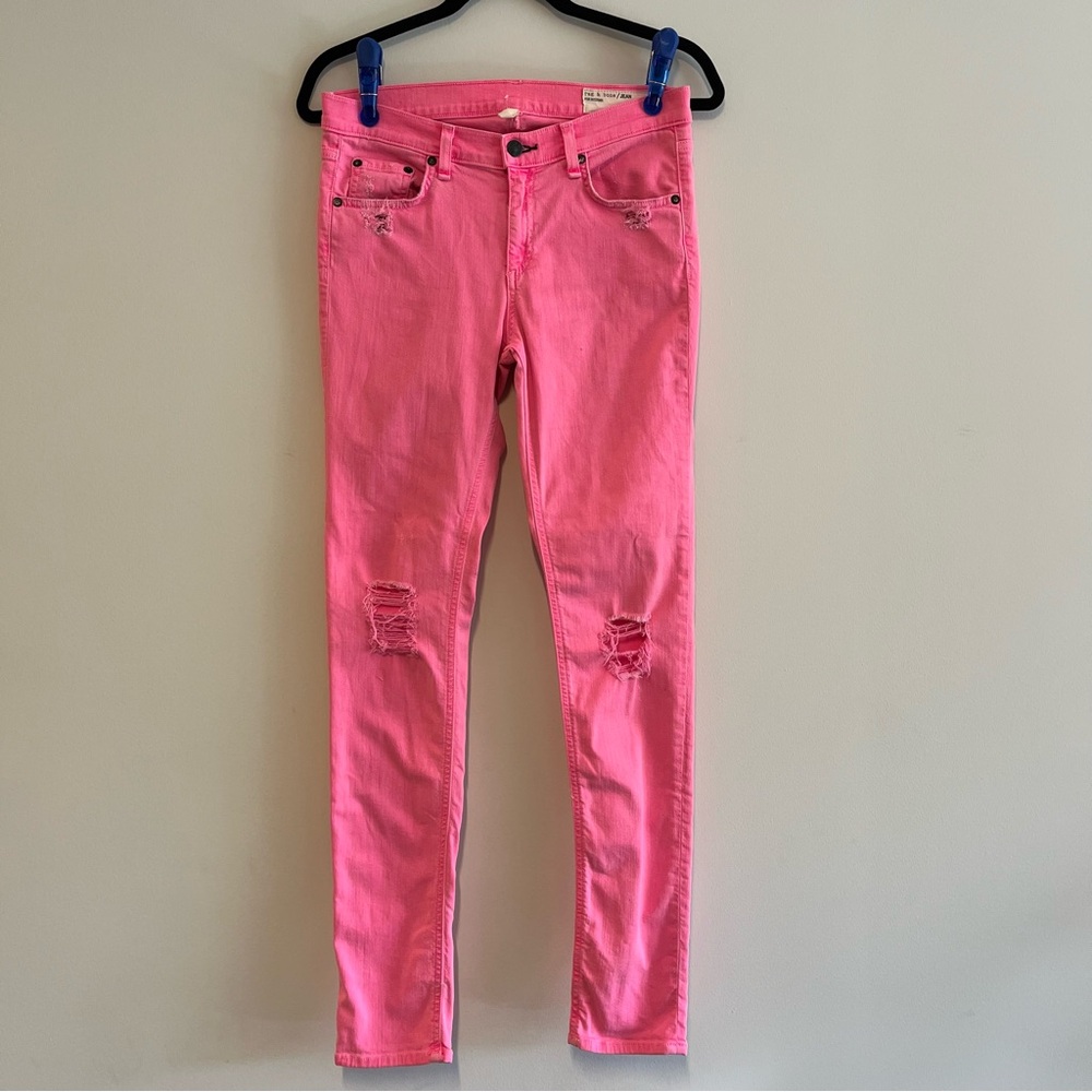 Rag & Bone for Intermix Neon Pink Skinny Jeans